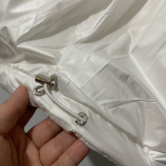 Moncler White Diamond Pattern Down Jacket - Picture 6 of 14